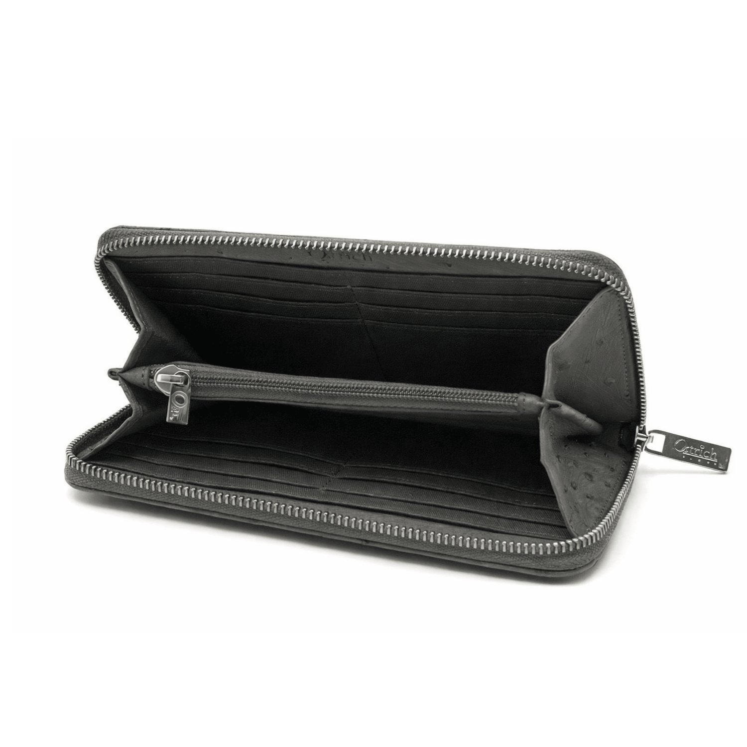 Cango Zip Clutch Ostrich Leather Wallet - Ostrich Leather Wallet