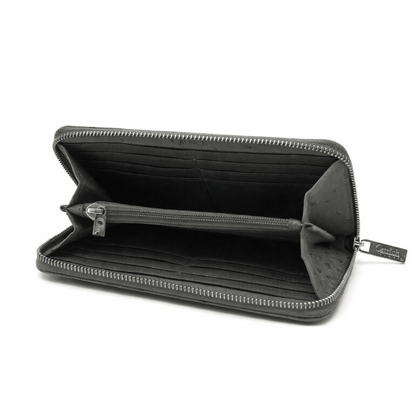 Cango Zip Clutch Ostrich Leather Wallet - Ostrich Leather Wallet