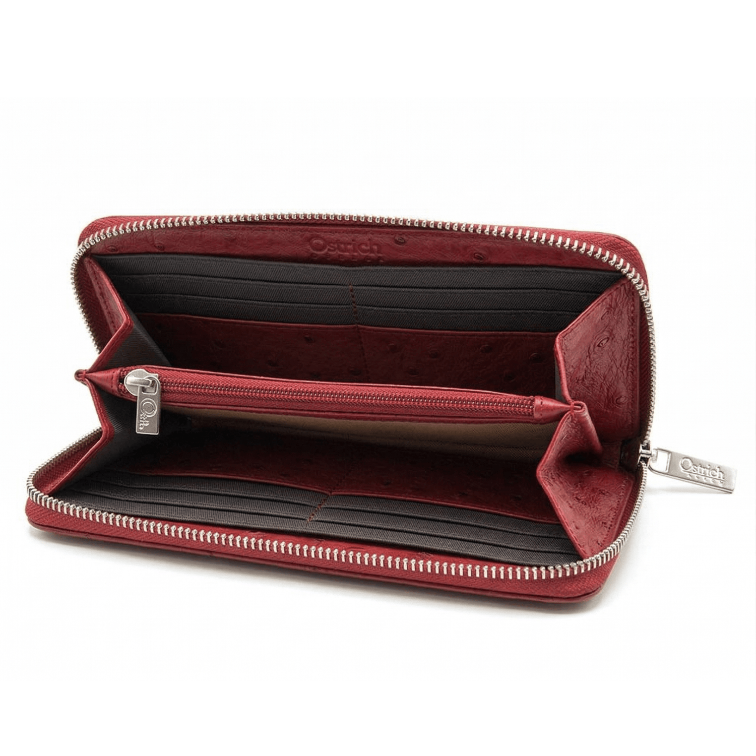 Cango Zip Clutch Ostrich Leather Wallet - Ostrich Leather Wallet