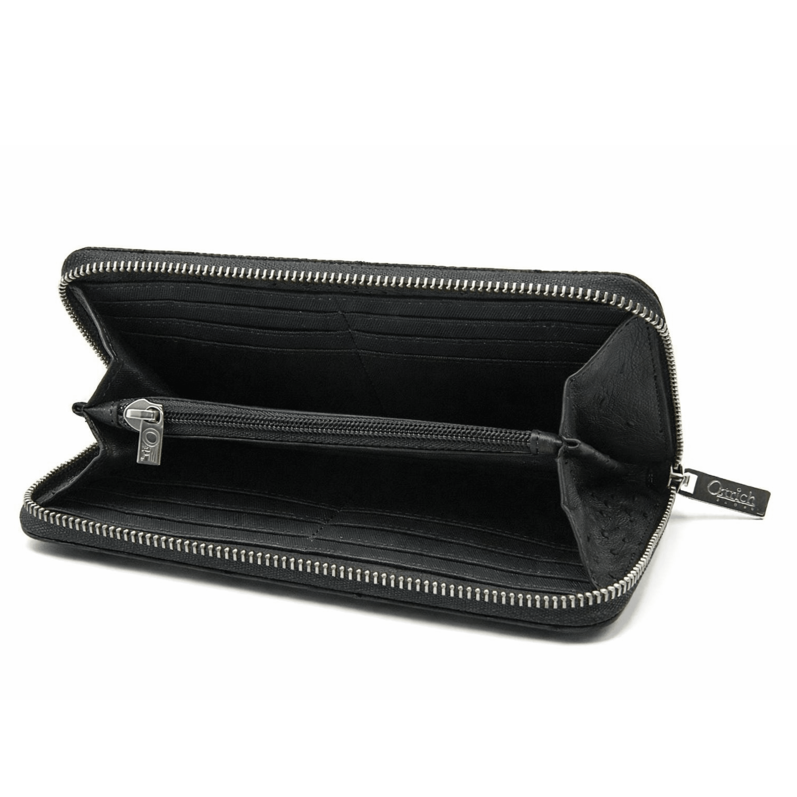 Cango Zip Clutch Ostrich Leather Wallet - Ostrich Leather Wallet