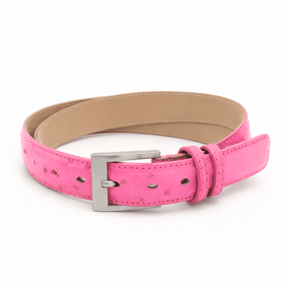 Cyclamen Ostrich Belt - Ostrich Leather Belt