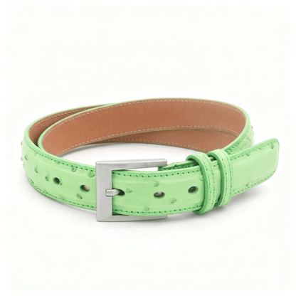 Forest Green Ostrich Belt - Ostrich Leather Belt