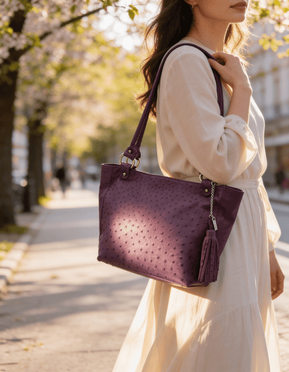 Karoo Ostrich Leather Tote Handbag - Ostrich Leather Bag