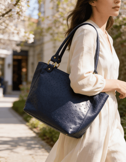 Karoo Ostrich Leather Tote Handbag - Ostrich Leather Bag