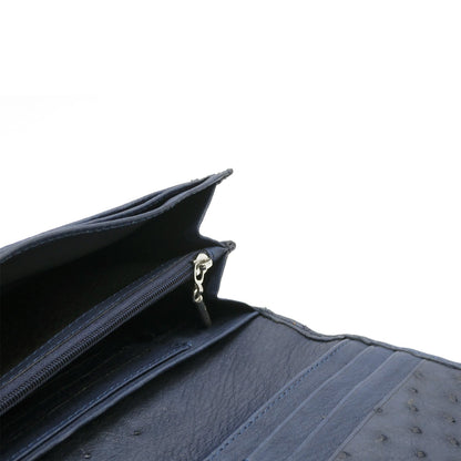 Large Classic Ostrich Leather Wallet - Ostrich Leather Wallet