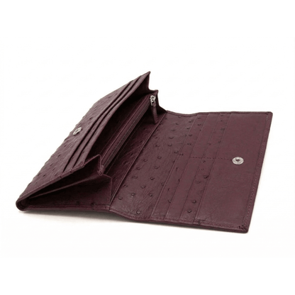 Large Classic Ostrich Leather Wallet - Ostrich Leather Wallet