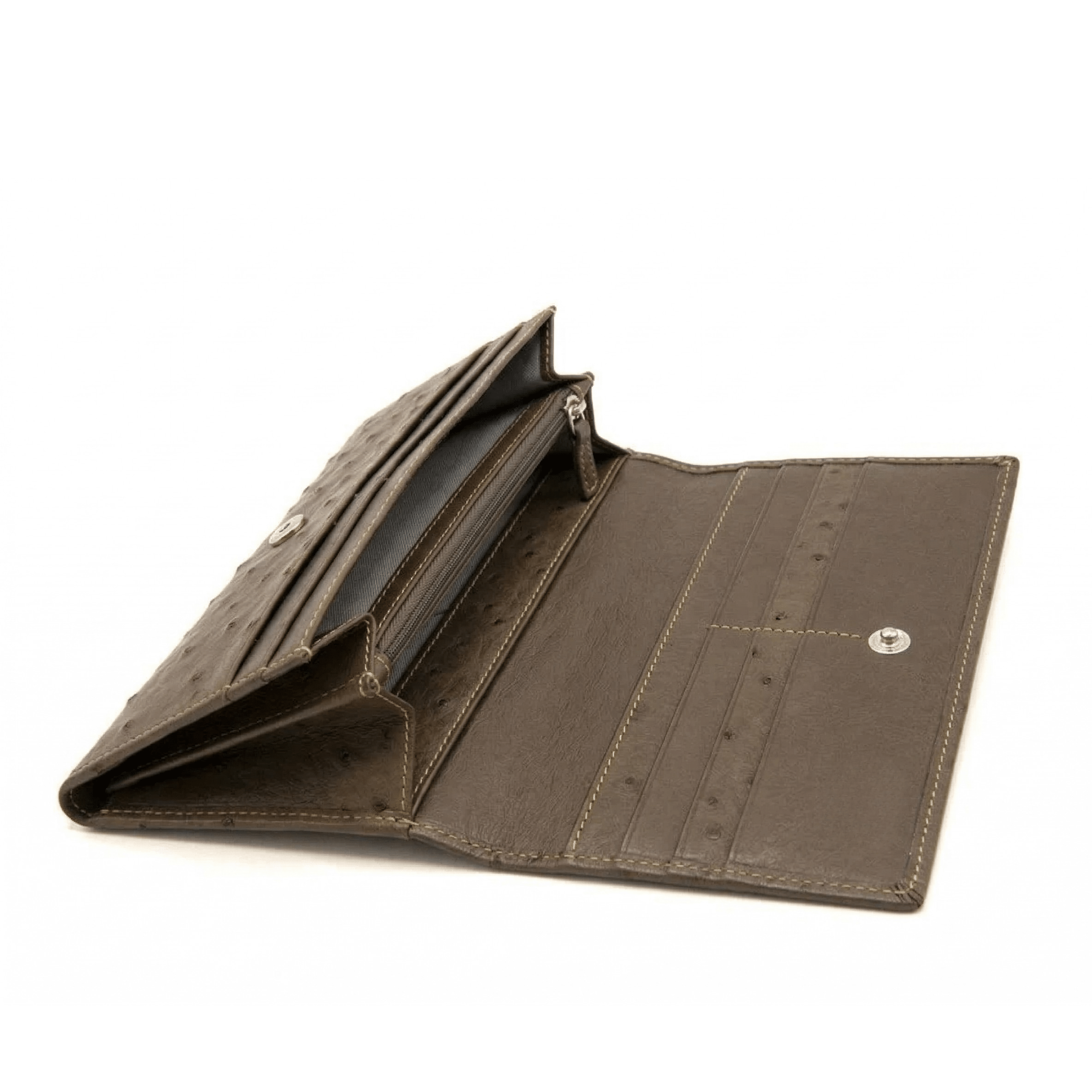 Large Classic Ostrich Leather Wallet - Ostrich Leather Wallet