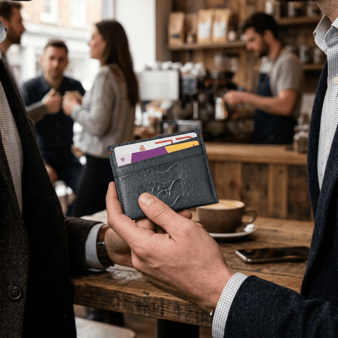 Nebraska Ostrich Patent Leather Small Cardholder - Ostrich Leather Wallet