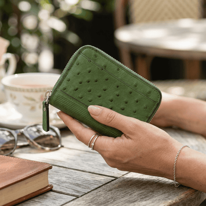 New Via La Moda Ostrich Leather Purse - Ostrich Leather Wallet