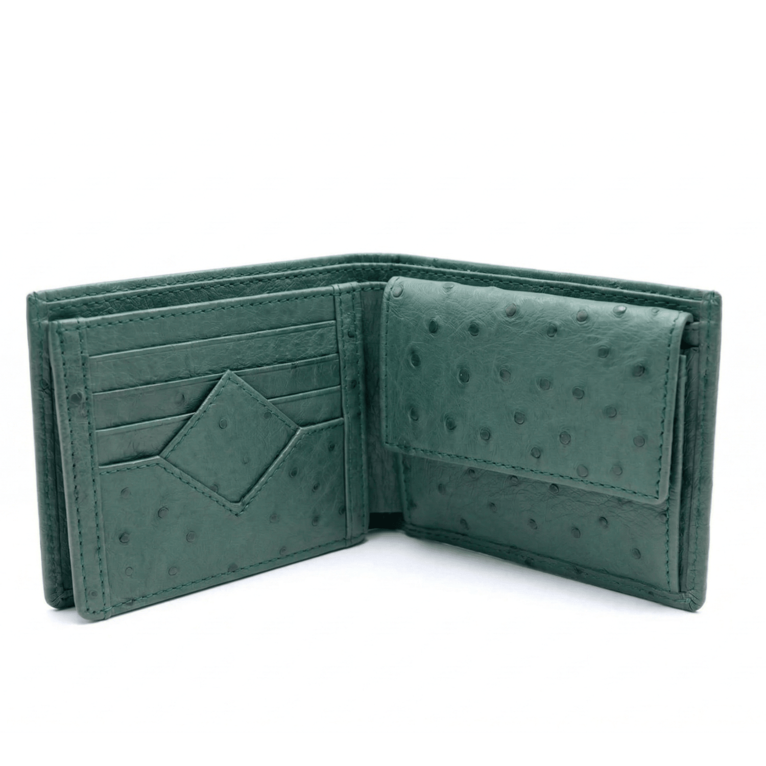 Ostrich Leather Diamond Wallet - Ostrich Leather Wallet