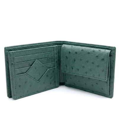 Ostrich Leather Diamond Wallet - Ostrich Leather Wallet