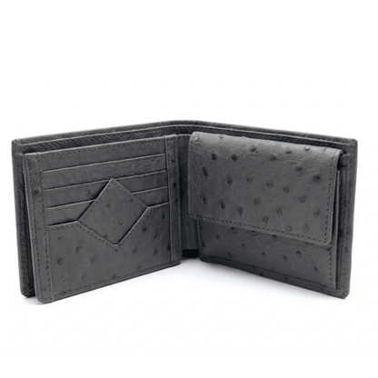 Ostrich Leather Diamond Wallet - Ostrich Leather Wallet