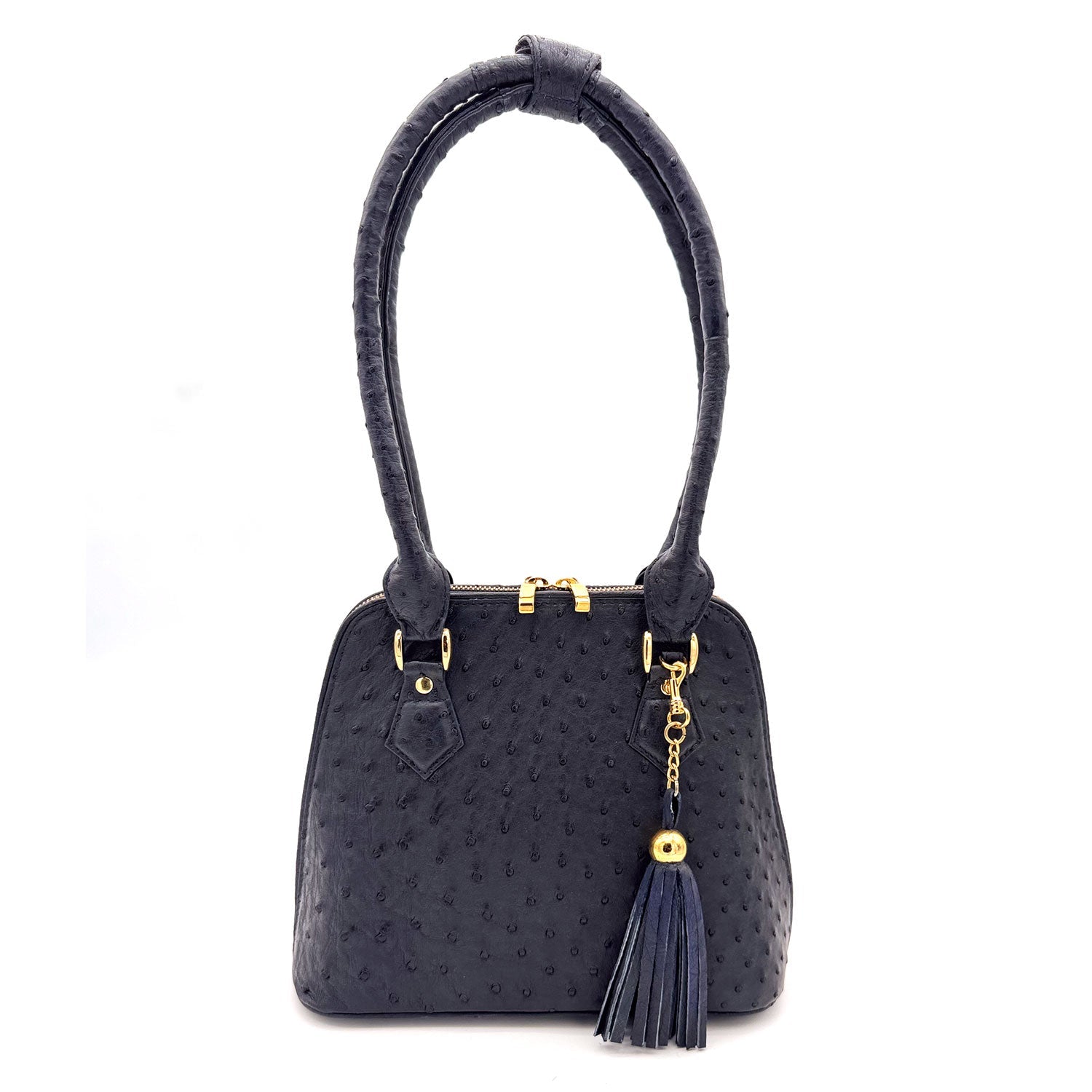 Ostrich Leather Knysna Midi Hepburn Bag - Ostrich Leather Bag