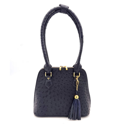 Ostrich Leather Knysna Midi Hepburn Bag - Ostrich Leather Bag