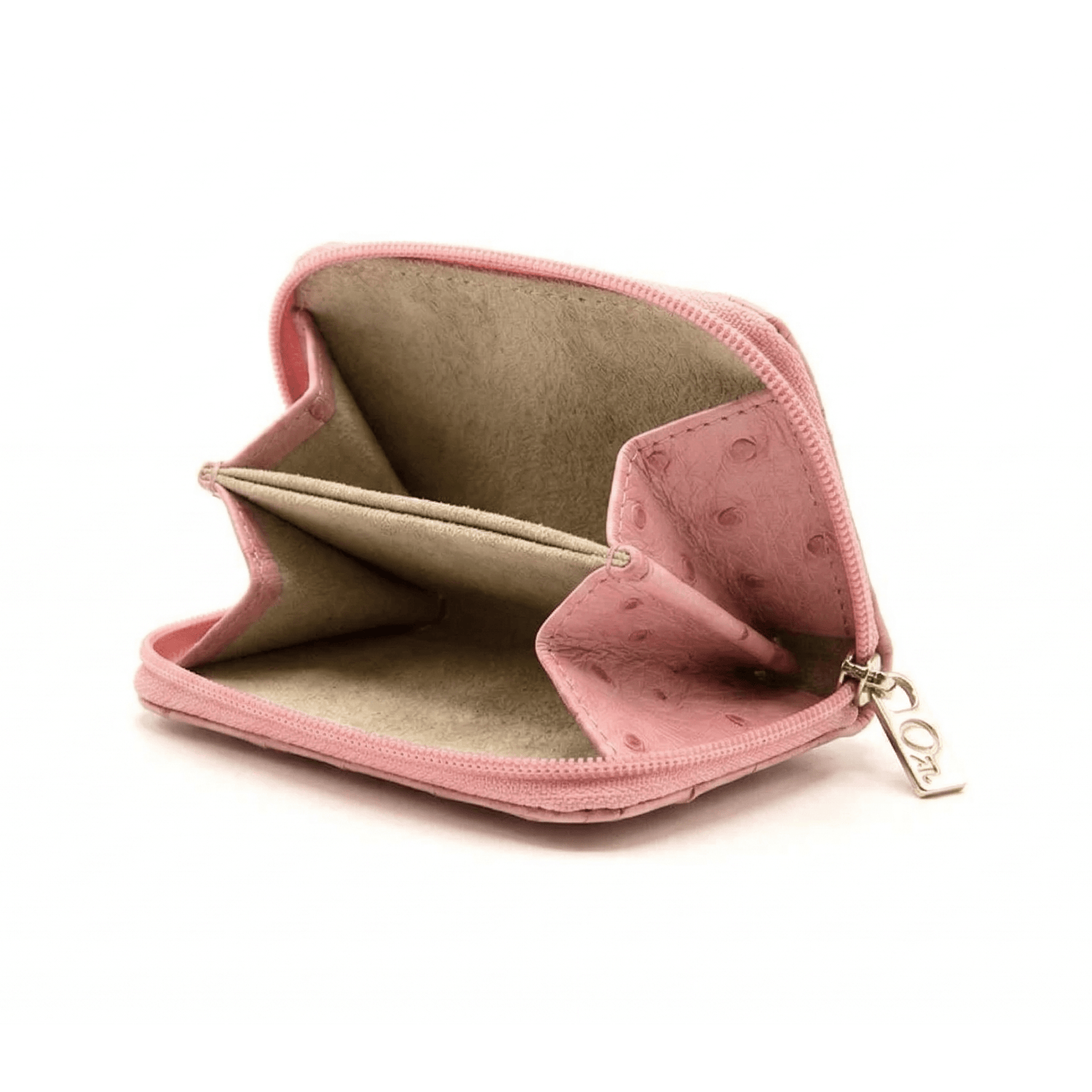 Ostrich Leather Mini Zip Coin Purse - Ostrich Leather Purse