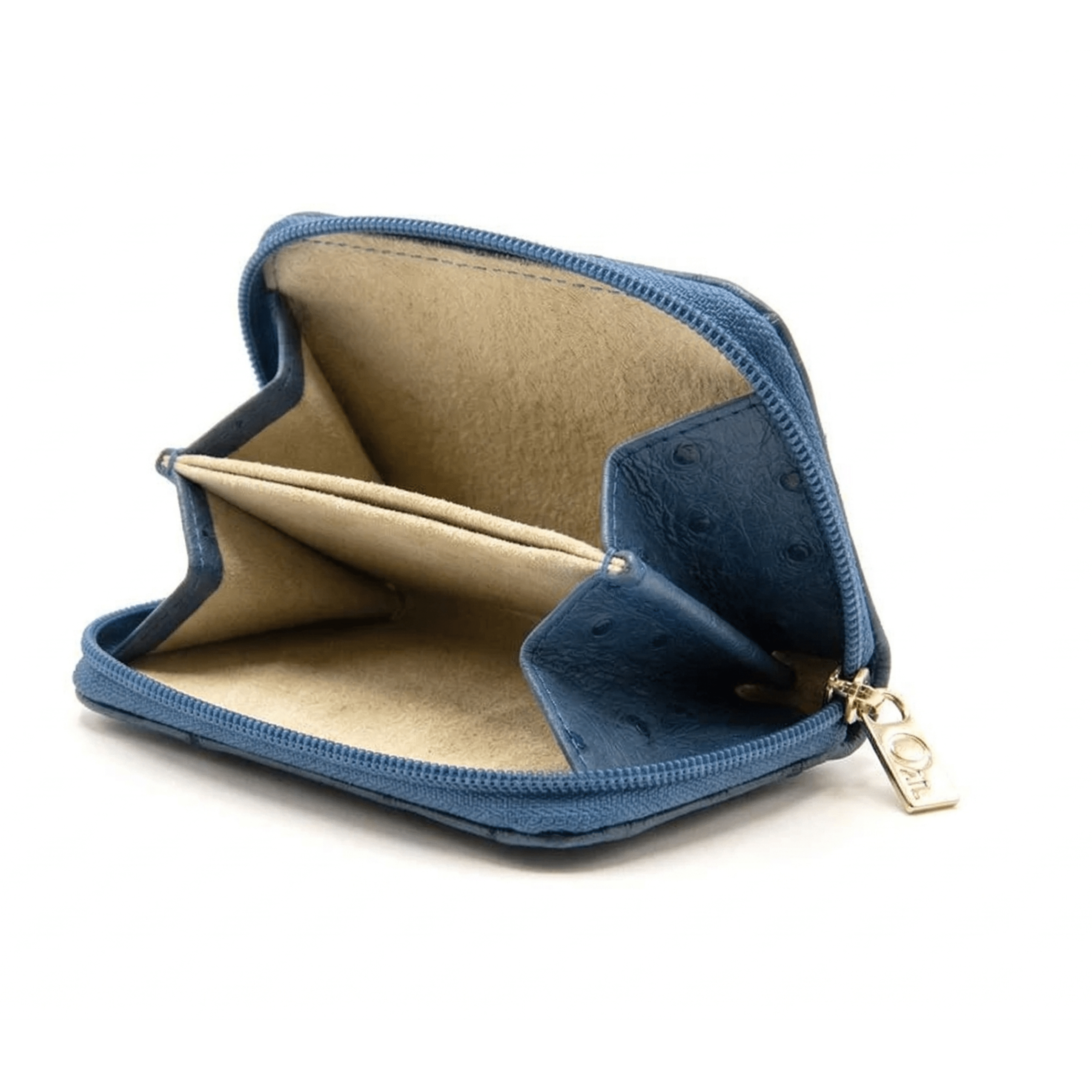 Ostrich Leather Mini Zip Coin Purse - Ostrich Leather Purse