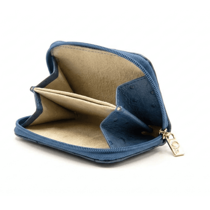 Ostrich Leather Mini Zip Coin Purse - Ostrich Leather Purse