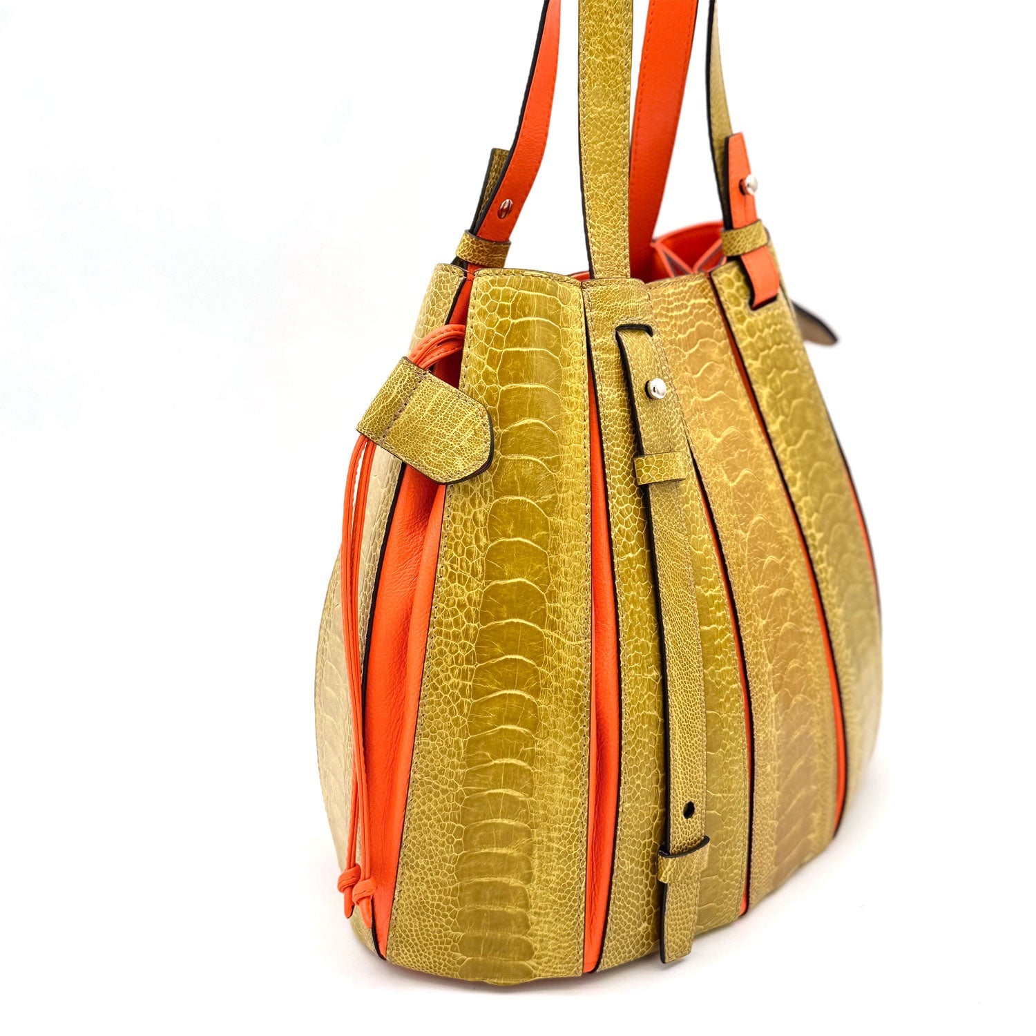 Ostrich Leather Racing Bag - Ostrich Leather Bag