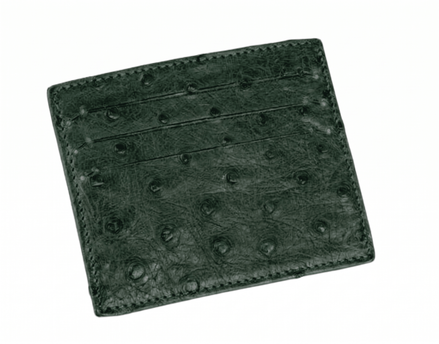 Ostrich Leather Small Card Holder Wallet - Ostrich Leather Wallet
