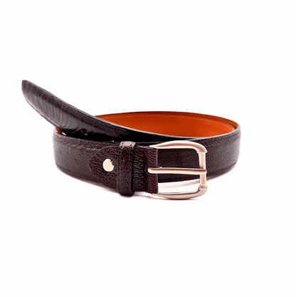 Premium Brown Ostrich Shin Leather Belt - Ostrich Leather Belt