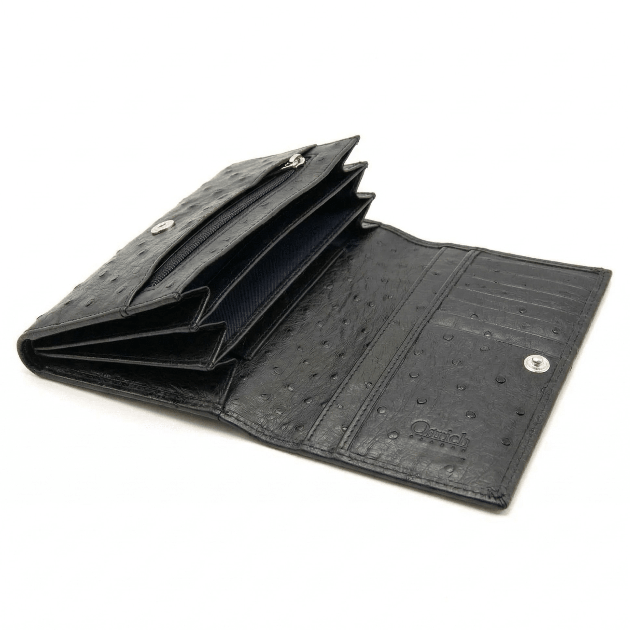 Small Ostrich Leather Classic Wallet - Ostrich Leather Wallet