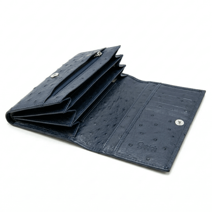 Small Ostrich Leather Classic Wallet - Ostrich Leather Wallet