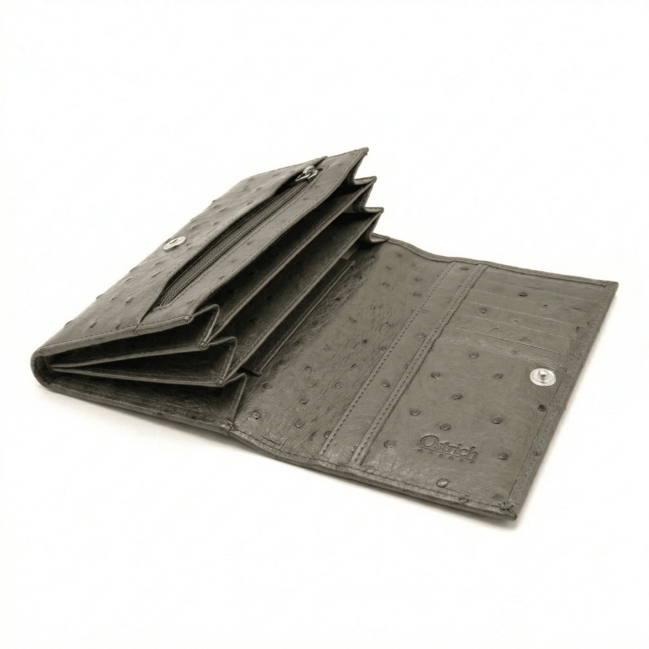 Small Ostrich Leather Classic Wallet - Ostrich Leather Wallet