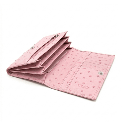 Small Ostrich Leather Classic Wallet - Ostrich Leather Wallet