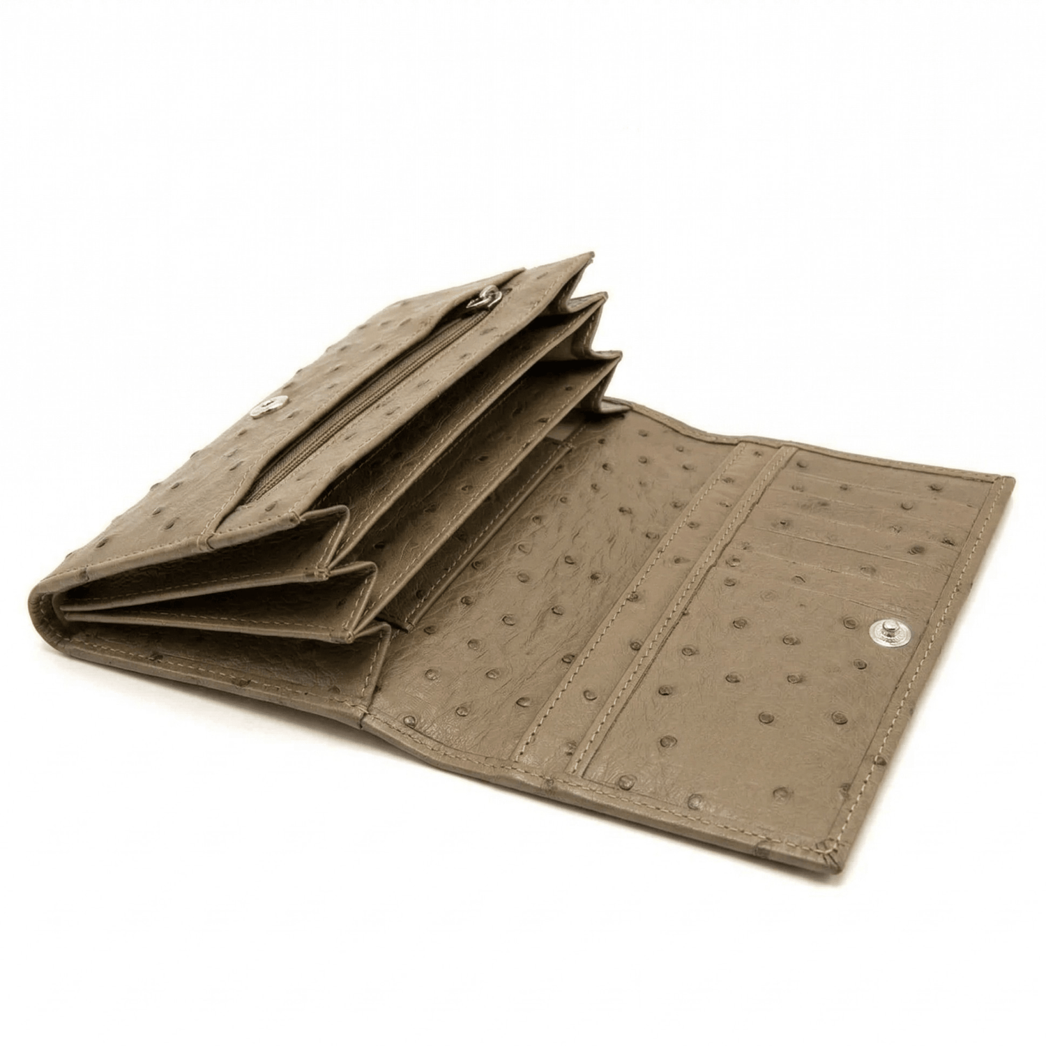 Small Ostrich Leather Classic Wallet - Ostrich Leather Wallet