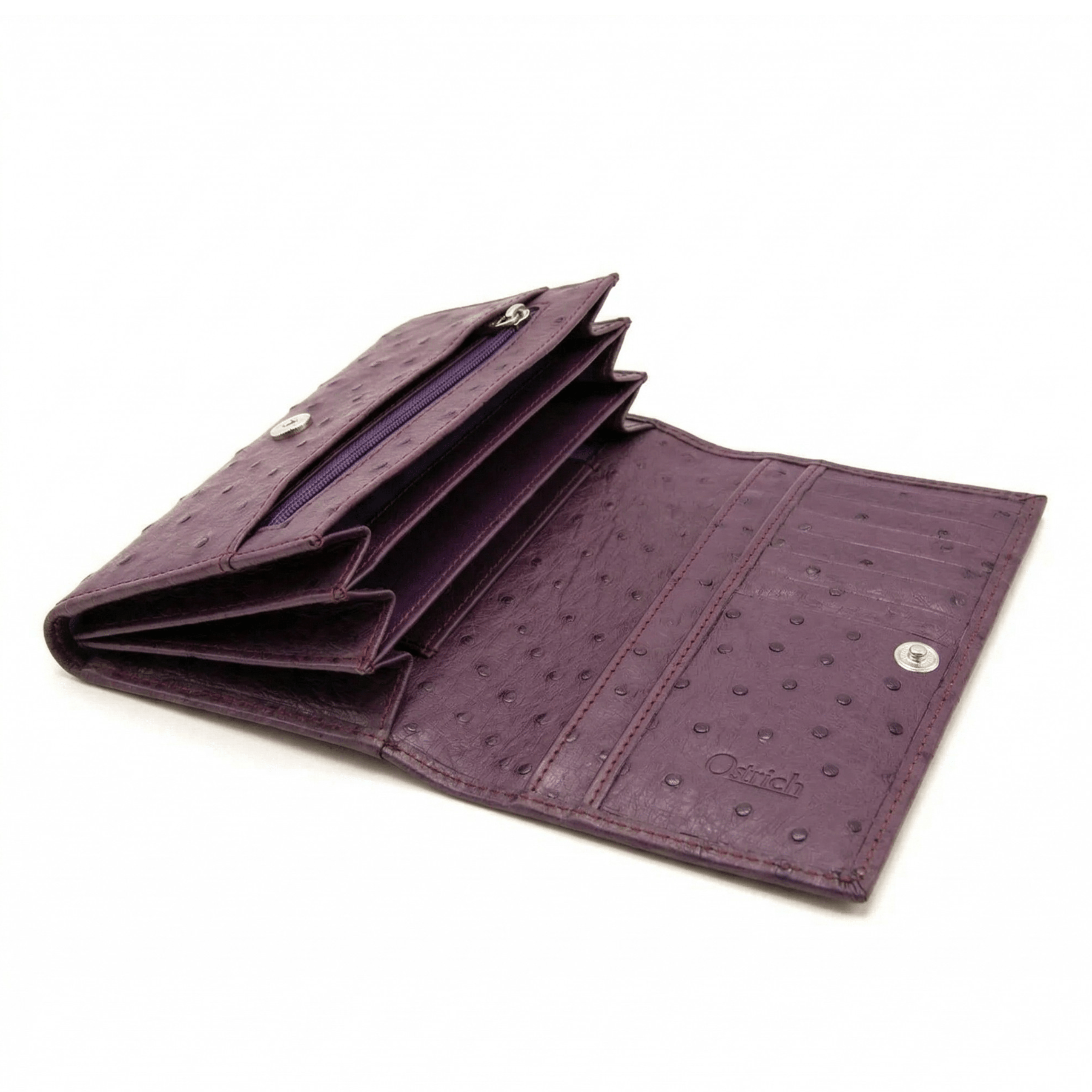 Small Ostrich Leather Classic Wallet - Ostrich Leather Wallet