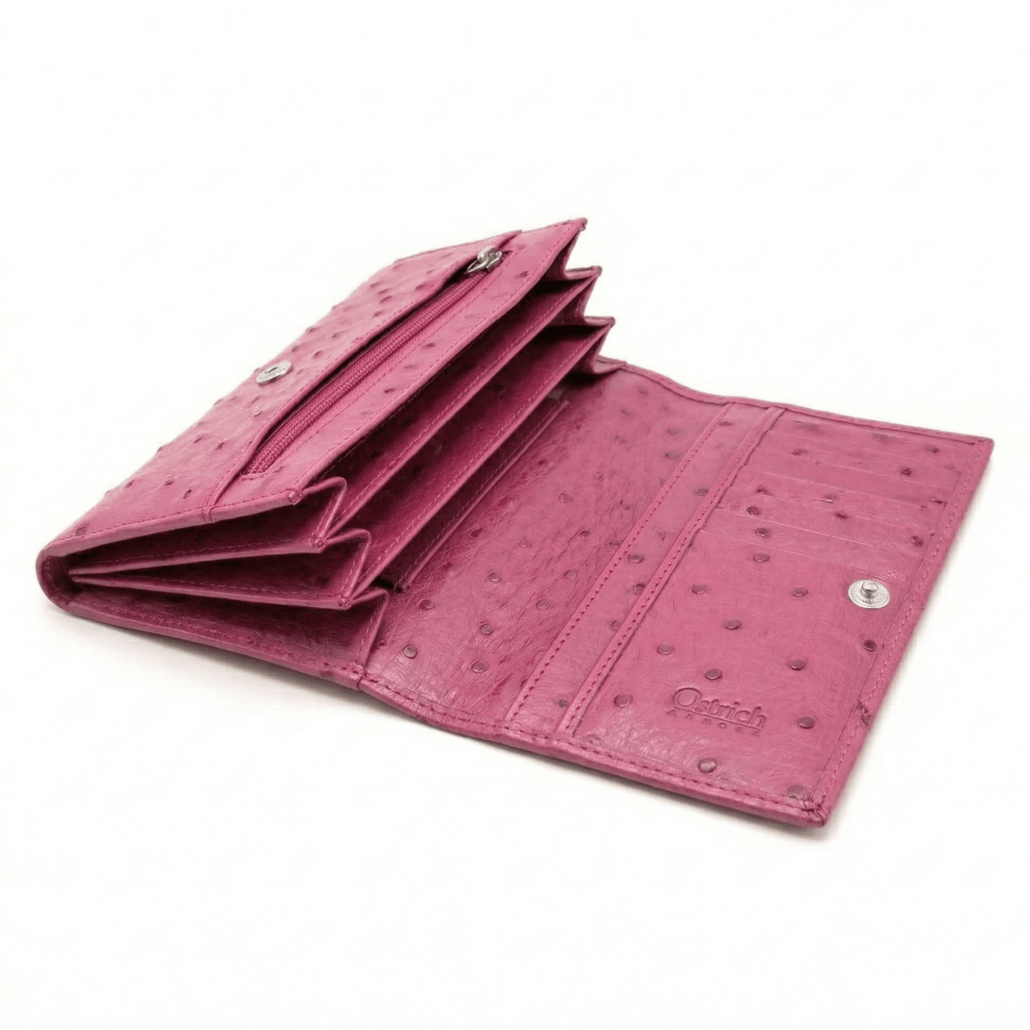 Small Ostrich Leather Classic Wallet - Ostrich Leather Wallet