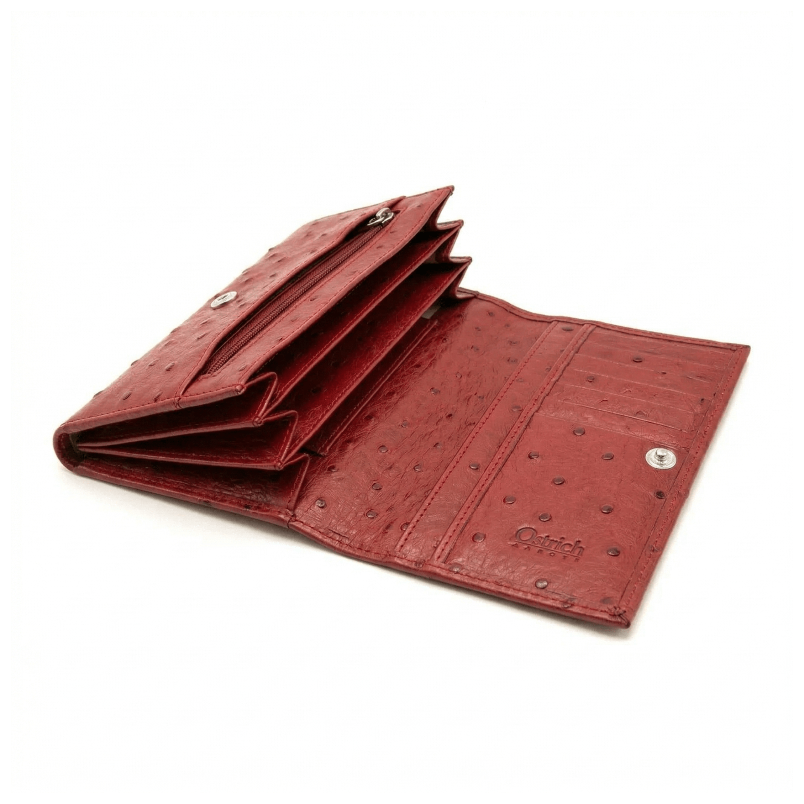 Small Ostrich Leather Classic Wallet - Ostrich Leather Wallet