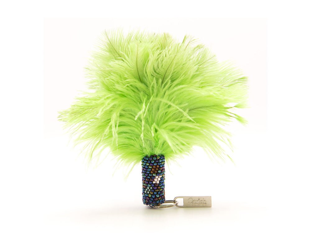 Beaded Feather Duster Keyring - Keyrings