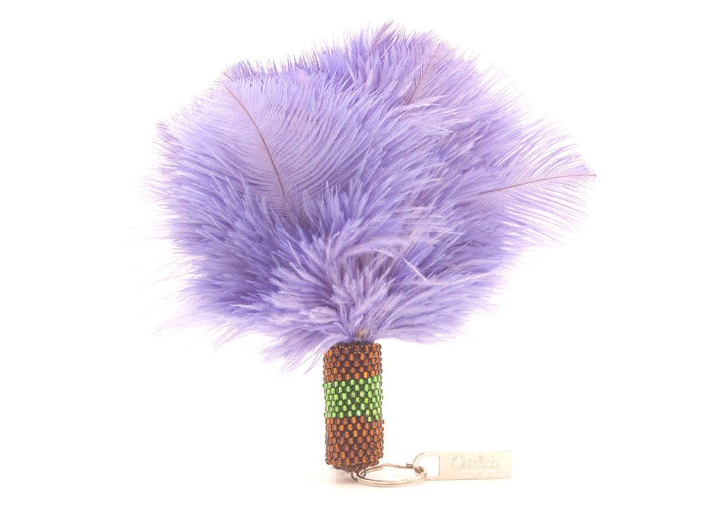 Beaded Feather Duster Keyring - Keyrings