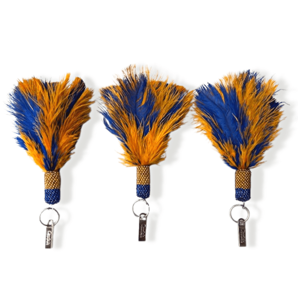 Beaded Feather Duster Keyring - Keyrings