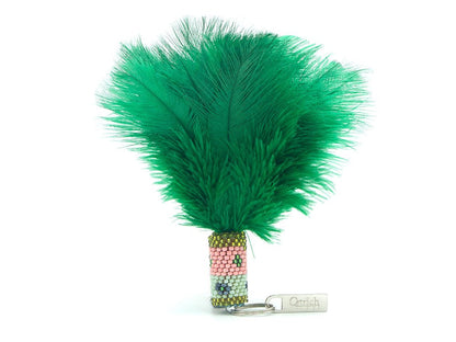 Beaded Feather Duster Keyring - Keyrings