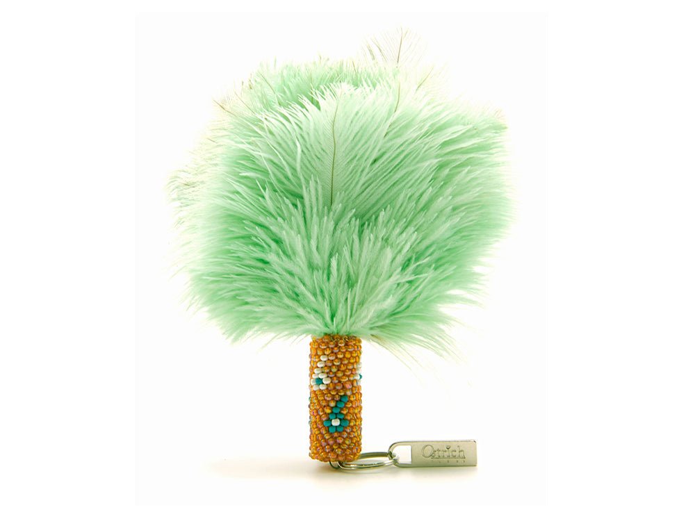 Beaded Feather Duster Keyring - Keyrings