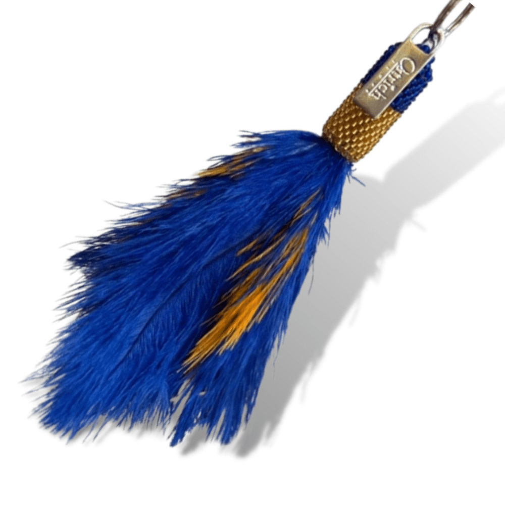 Beaded Feather Duster Keyring - Keyrings