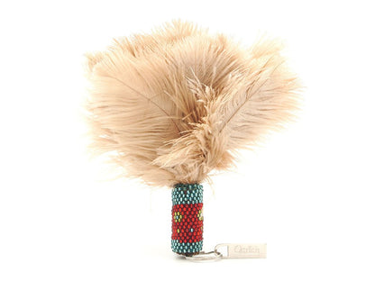 Beaded Feather Duster Keyring - Keyrings