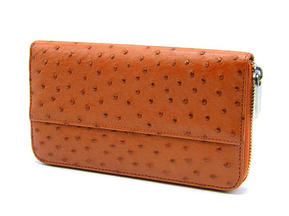 Cango Zip Clutch Ostrich Leather Wallet - Ostrich Leather Wallet