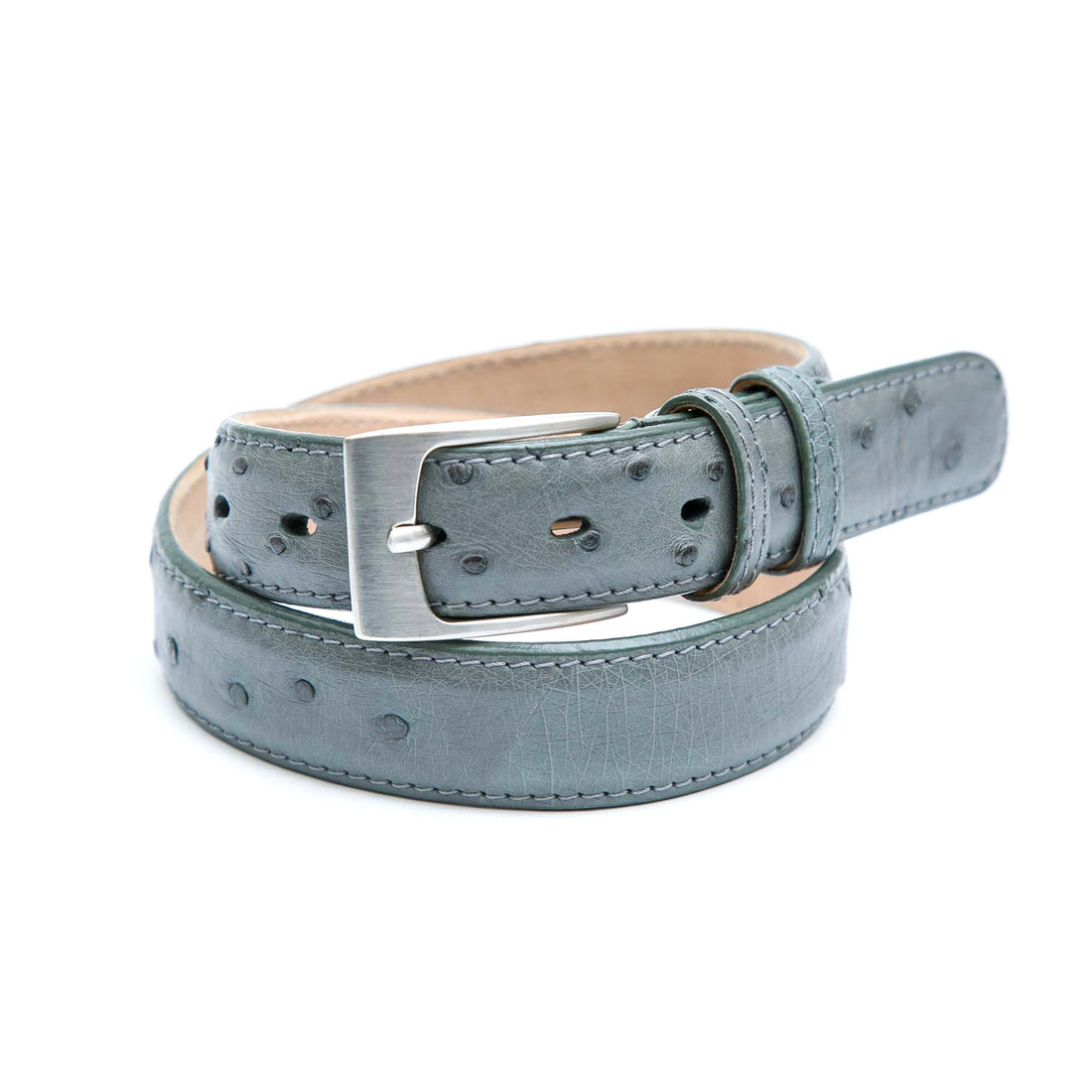 Genuine Ostrich Leather Quill Belt (Anthracite Grey) - Ostrich Leather Belt