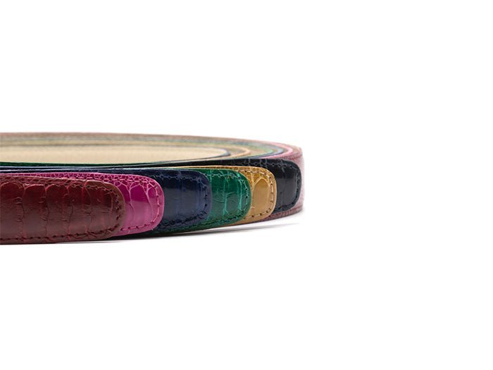 Genuine Ostrich Leather Shin Belt (Cyclamen) - Ostrich Leather Belt