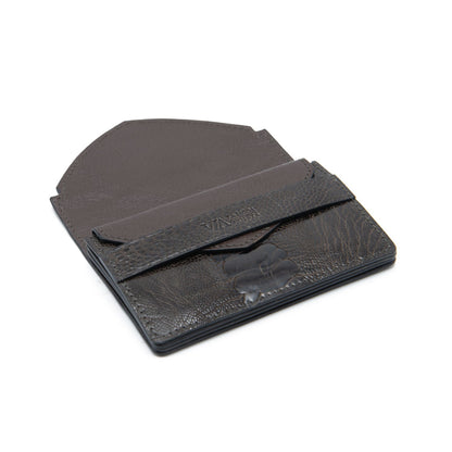 Indiana Ostrich Leather Envelope Small Card Holder - Ostrich Leather Wallet