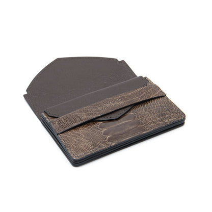 Indiana Ostrich Leather Envelope Small Card Holder - Ostrich Leather Wallet