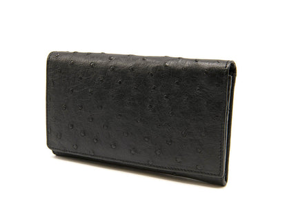 Large Classic Ostrich Leather Wallet - Ostrich Leather Wallet