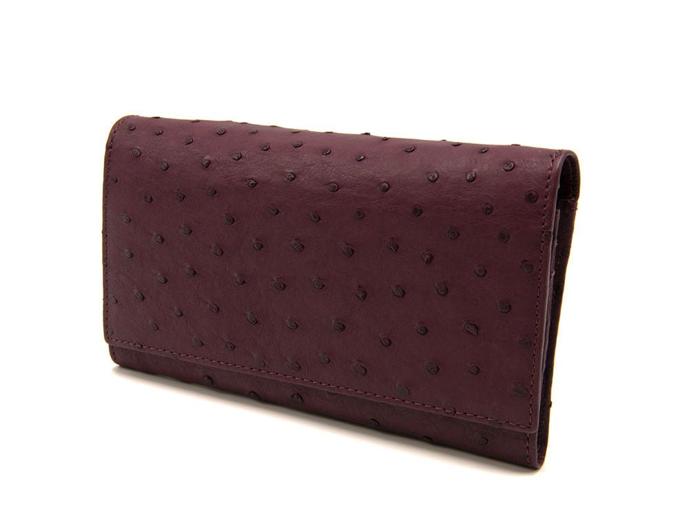 Large Classic Ostrich Leather Wallet - Ostrich Leather Wallet