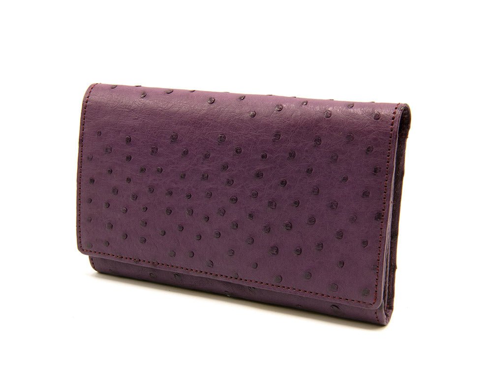 Large Classic Ostrich Leather Wallet - Ostrich Leather Wallet