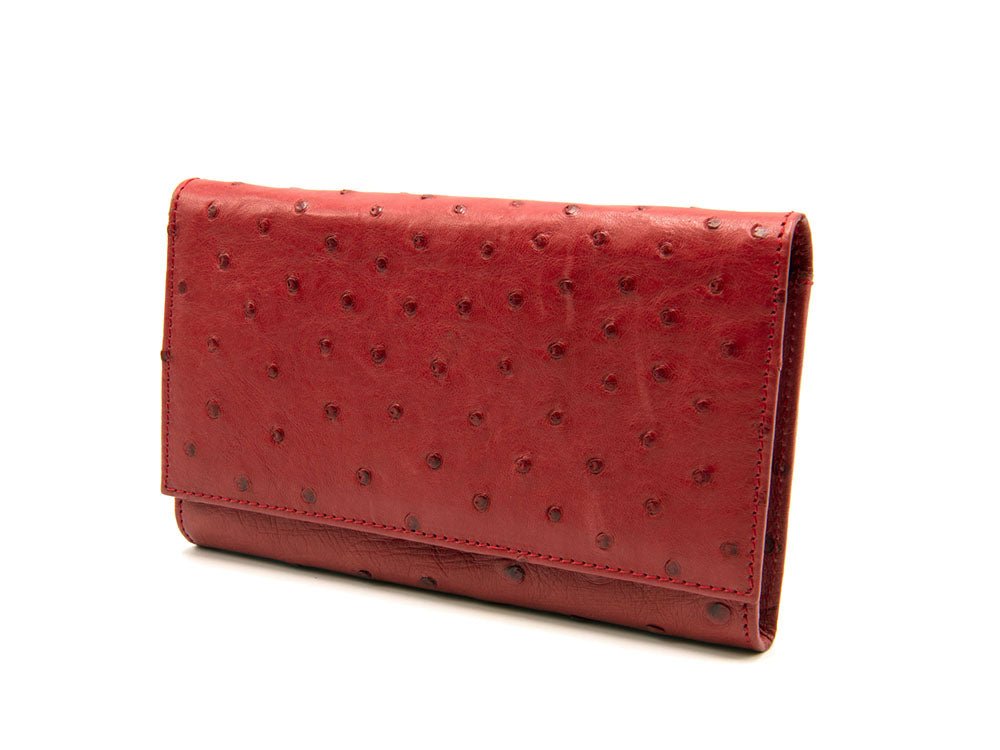 Large Classic Ostrich Leather Wallet - Ostrich Leather Wallet