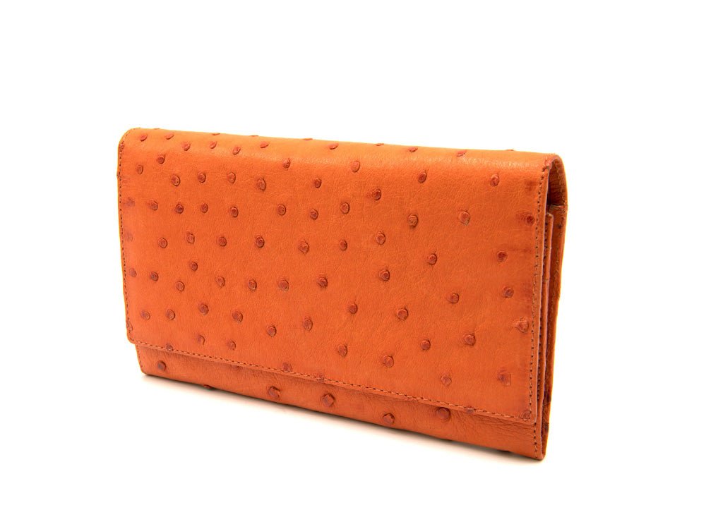 Large Classic Ostrich Leather Wallet - Ostrich Leather Wallet