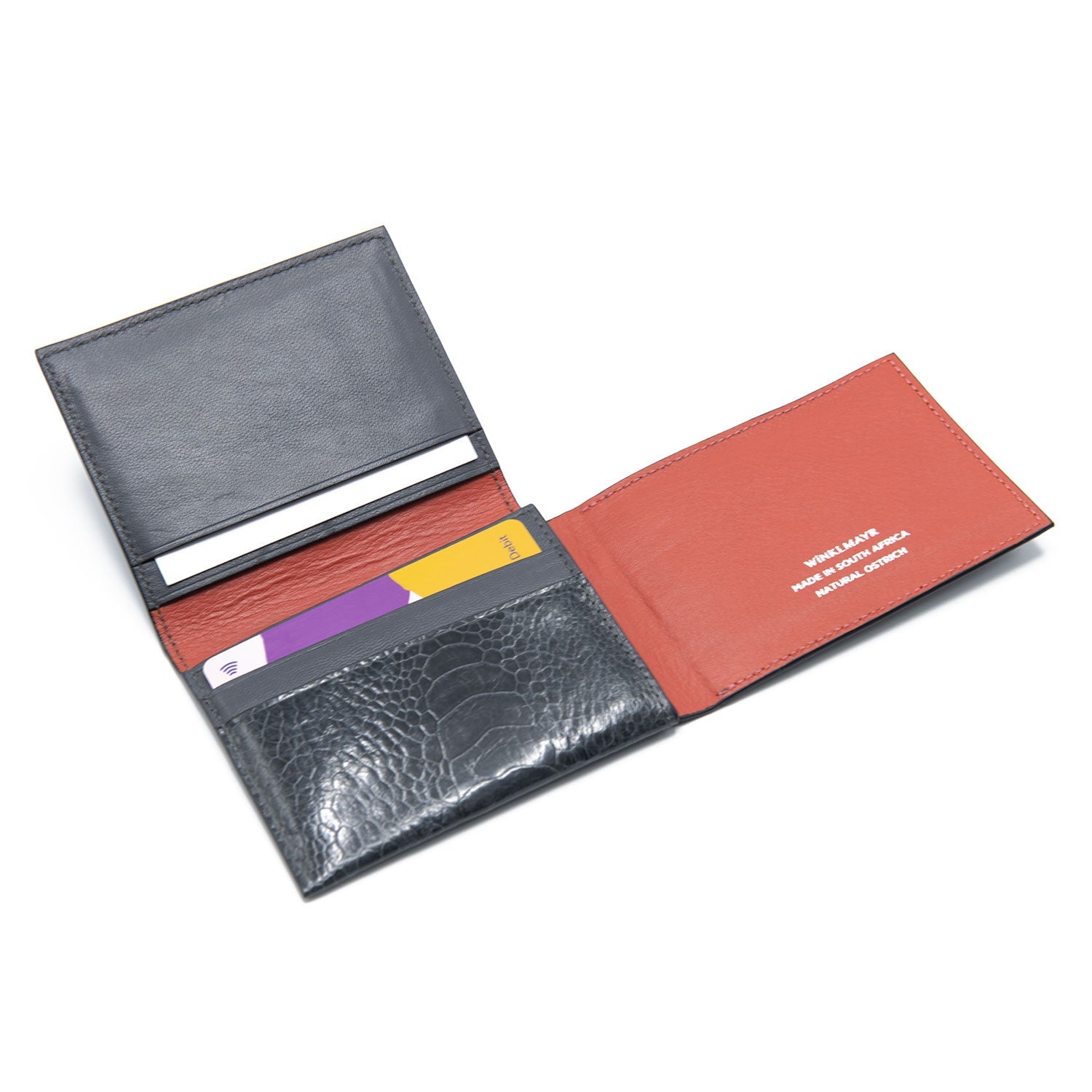 Montana Ostrich Shin Leather Credit Card Folder - Ostrich Leather Wallet